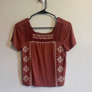 American Eagle Embroidered Top